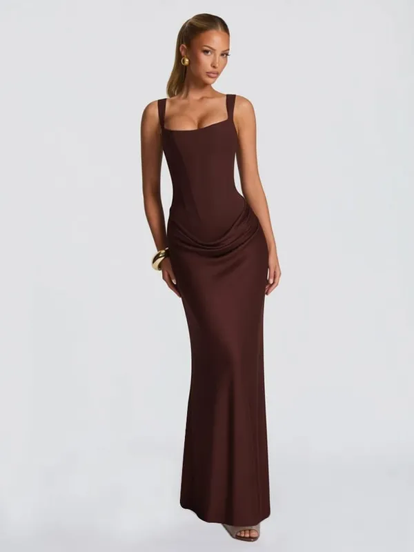 Mingmingxi White Sexy Corset Maxi Dress Party Outfit Women’s Evening Dress Long Black Dinner Ball Gown Elegant Prom Dresses