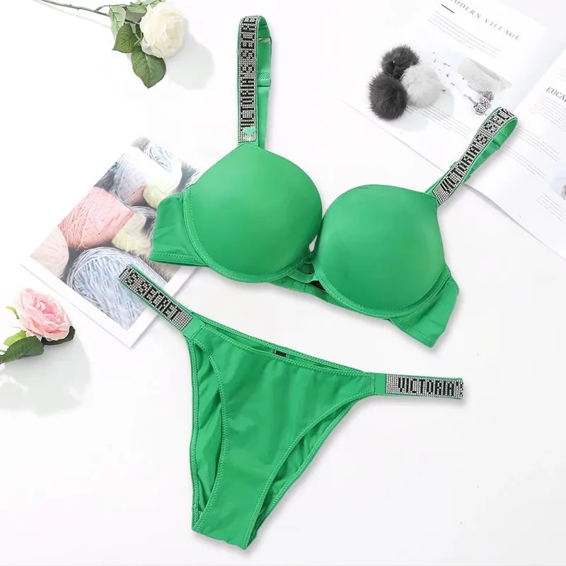 Victoria's Secret Sexy Lingerie Bra and Panty Set Push Up Classic Women's Lingerie Set Sexy Breathable Soft Versatile Shapewear