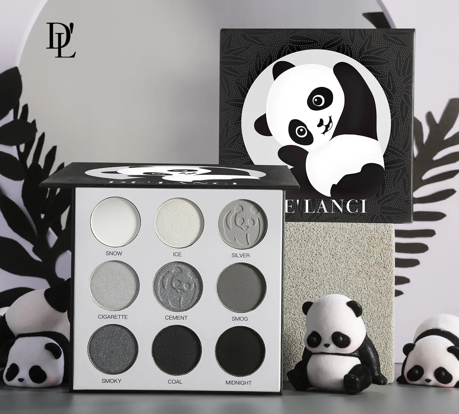Eyeshadow Palette 9 Colors Grey Black Matte Shimmer Pearly Eye Shadow Goth Punk Smoky Fine Flash Lasting Eye Makeup