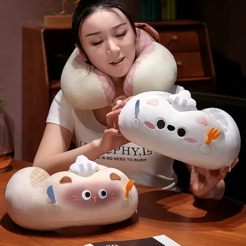 Hump Pillow Adult Children Travel Pillow Soft Short Plush Cartoon Portable Outdoor Nap Flight Neck Pillow Nursing Cushion