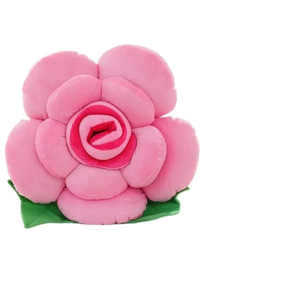 New Large Rose Shaped Pillow Plush Colorful Sofa Flower Cushion Simulated Car Interior Cushion Wedding Party Supplies