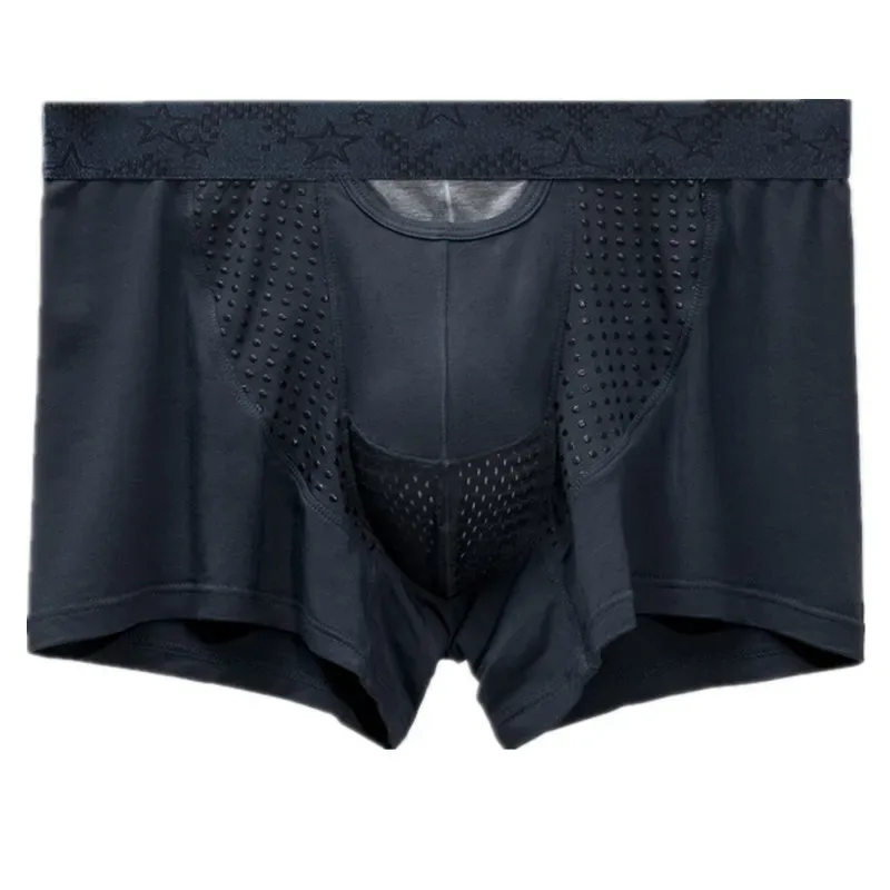 Boxershorts för män Push Up Underkläder Modal Trosa Man Andas Magnetisk Is Silk Bullet Separation Pouch Kalsonger Cueca
