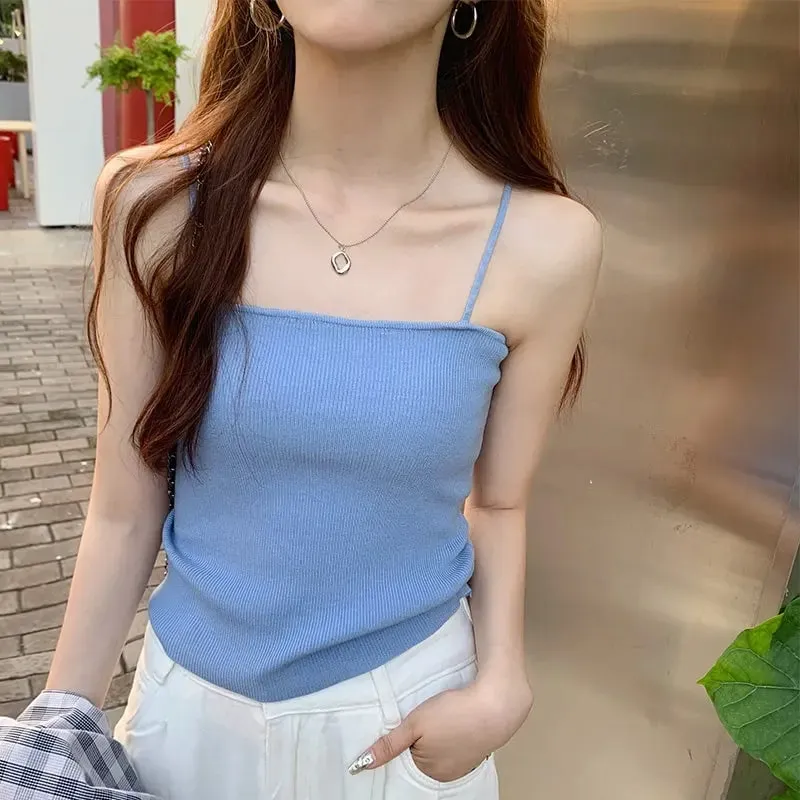 Backless Strap Tank Top Casual Women Halter Crop Tops Summer Sleeveless Camis Slim Solid Short Female Tube Cropped Vest 2026