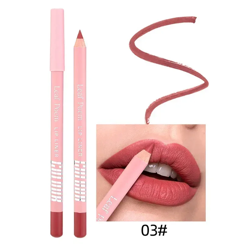 Delineador de labios mate resistente al agua de 12 colores, delineador de labios duradero a prueba de manchas, fórmula sin transferencia, maquillaje de lápiz labial de contorno preciso