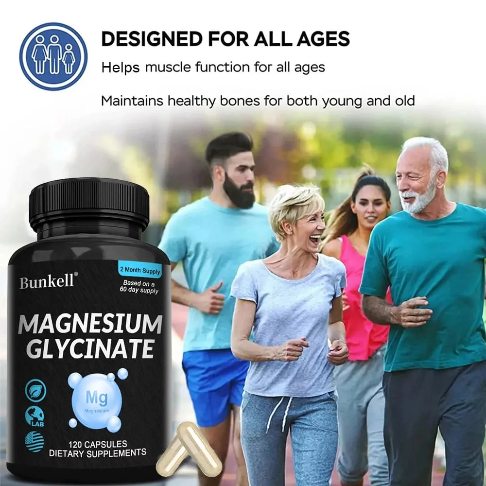 Magnesium Glycinate - Supports Nerve Muscle Bone and Heart Health Helps with Stress Sleep Quality Support Muscles Recovery