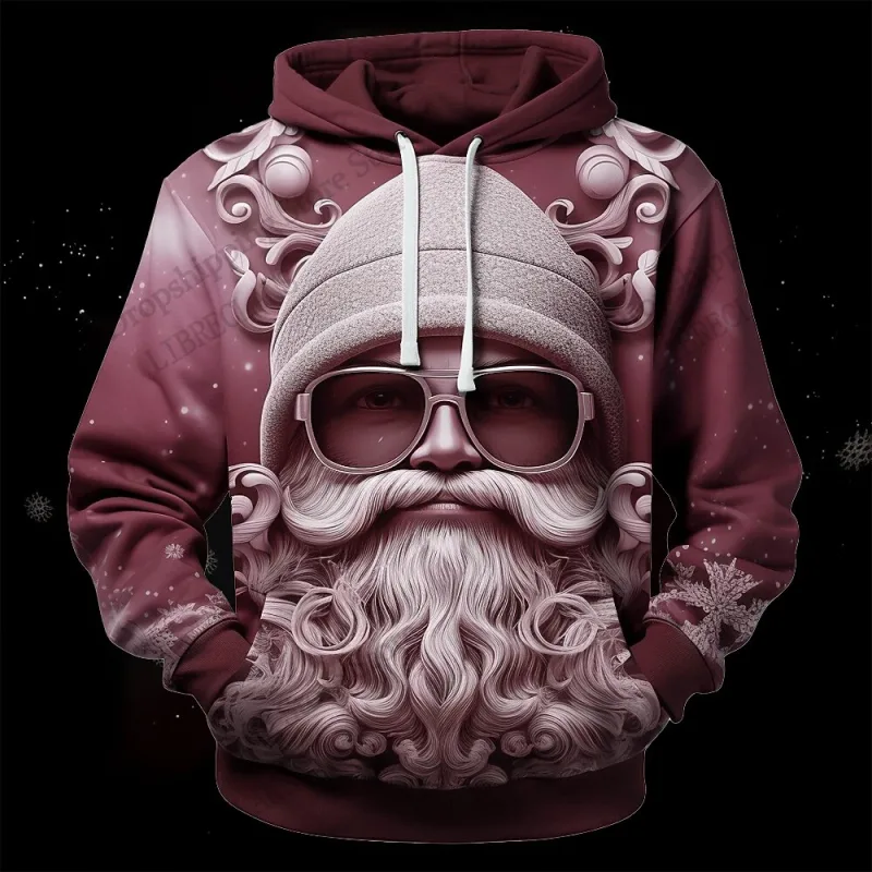 Christmas Mens Santa Claus 3d Print Hoodies Men Women Fashion Sports Outdoor Hoodie Sweatshit Unisex Coat Men Clothing Oversized