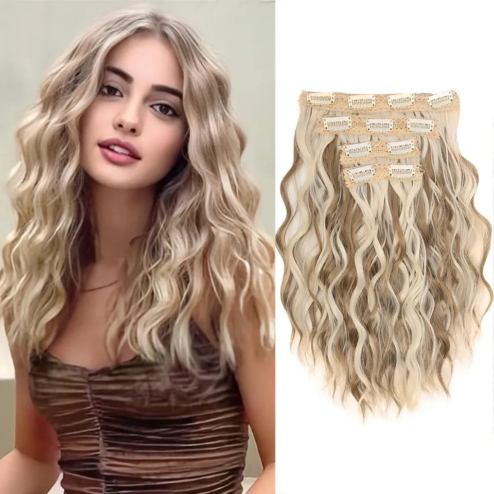 12 inch Four Piece Water Ripple Short Roll Clip Hair Extensions Suitable For Women's Daily Gatherings Gestivals And Celebrations