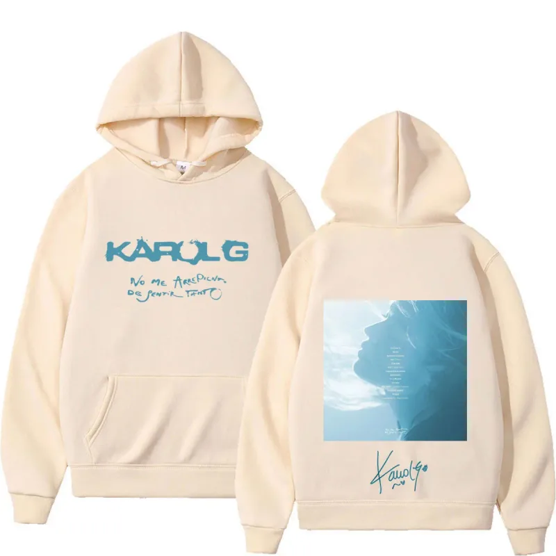 Karol G Album No Me Arrepiento De Sentir Tanto 2026 Hoodie Men Women Vintage Fashion Pullover Winter Loose Casual Sweatshirts