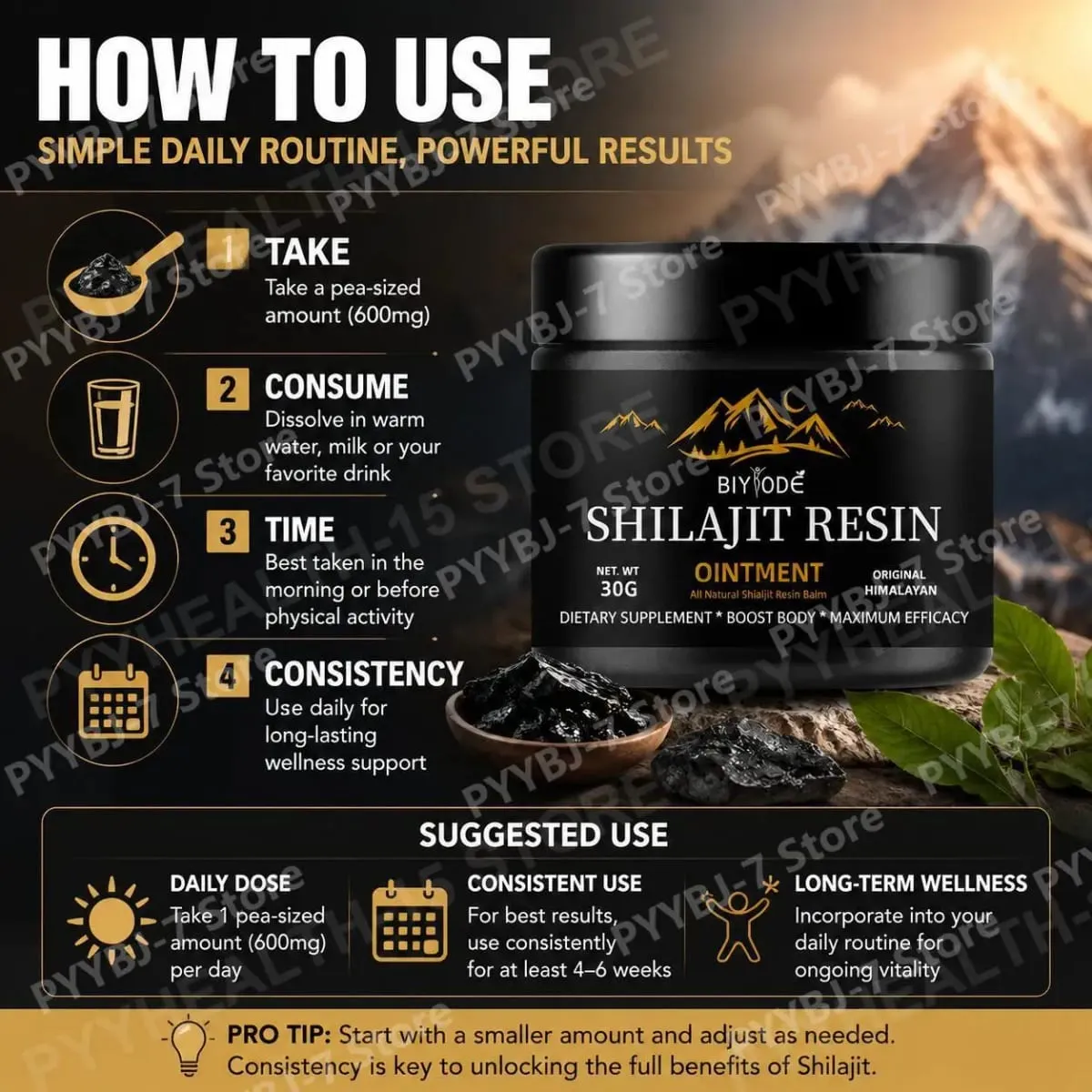 Shilajit Resin 30g Daily Wellness Supplement 600mg Serving support energy Focus for Adult Nutrition Support Daily Use