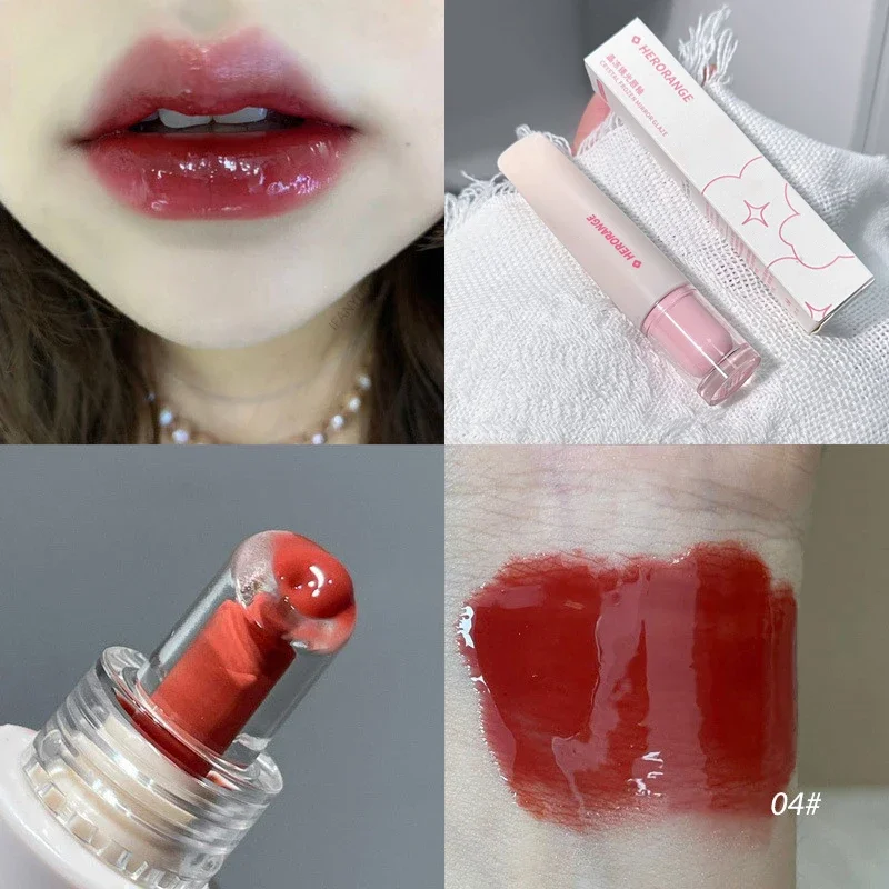 Jelly Lip Gloss μακράς διαρκείας Mirror Water Lip Glaze Έγχρωμο ενυδατικό κραγιόν Κρυστάλλινο λαμπερό κραγιόν με λαμπερή απόχρωση χειλιών Κορεάτικο μακιγιάζ φροντίδας χειλιών