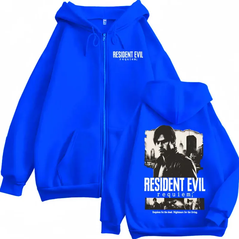 Limited Leon Kennedy Zip Up Hoodies Resident Evil Requiemm Jacket Sweatshirt Men Women Violence Aesthetic Zipper Pullovers Coats