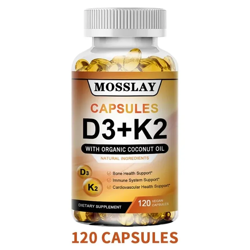 Vitamin K2 og D3 Supplement Premium Formula (30/60/120 kapsler)