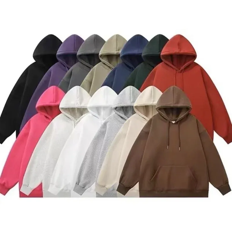 Men's Hoodies Women Pullover Spring Autumn Casual Hoodie Sweatshirts Solid Color Hoodies Oversize Black Sweatshirt For Male