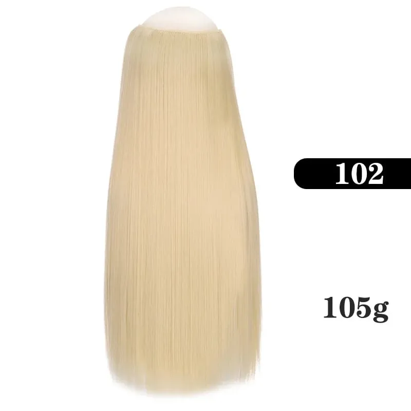 Extensions de cheveux synthétiques sans Clips faux postiche ombré blond brun noir cheveux raides naturels faux postiche pour femme
