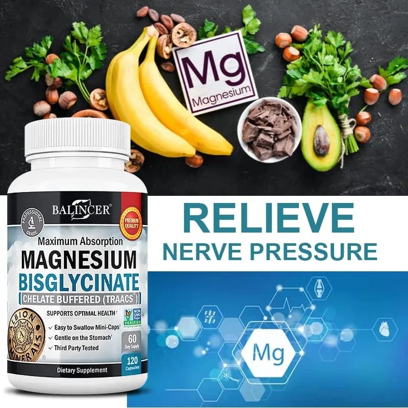 Magnesium Bisglycinate 400 Mg - 120 Vegetarian Capsules - Supports Muscle Joint and Heart Health