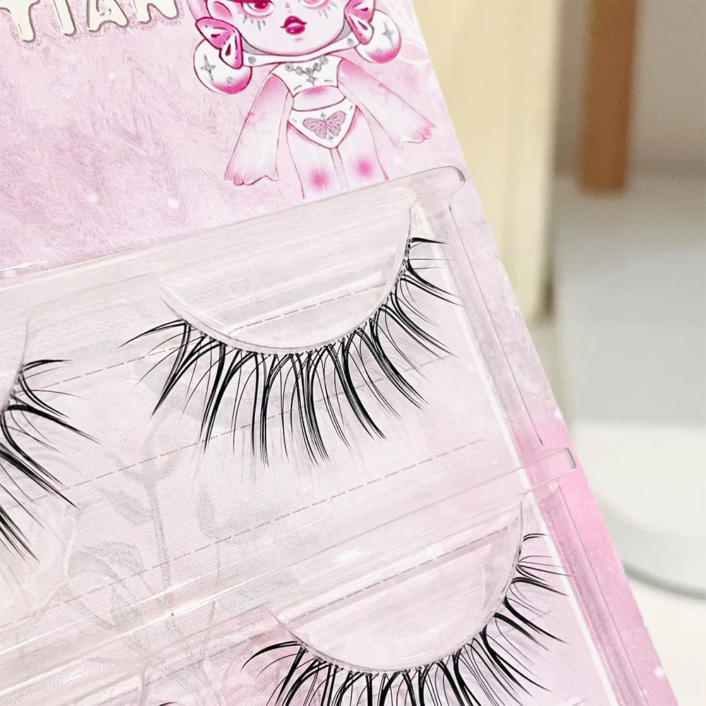 Doudoutian Korean Girl Group U Shape Individual Lashes Clear Band Natural Realistic Divine Beauty Eye Lashes