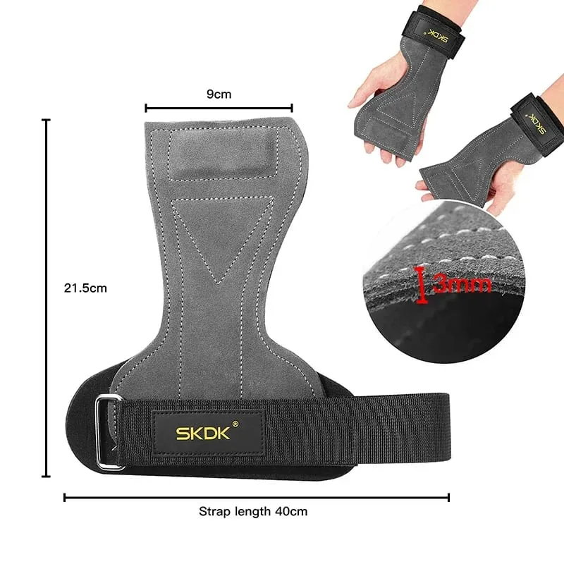 2Pcs Gym Gloves Fitness Hand Palm Protection Equipment Anti Slip Wear-resistant Wrist Wraps Hard Pull Weight Lifting Grip Pads