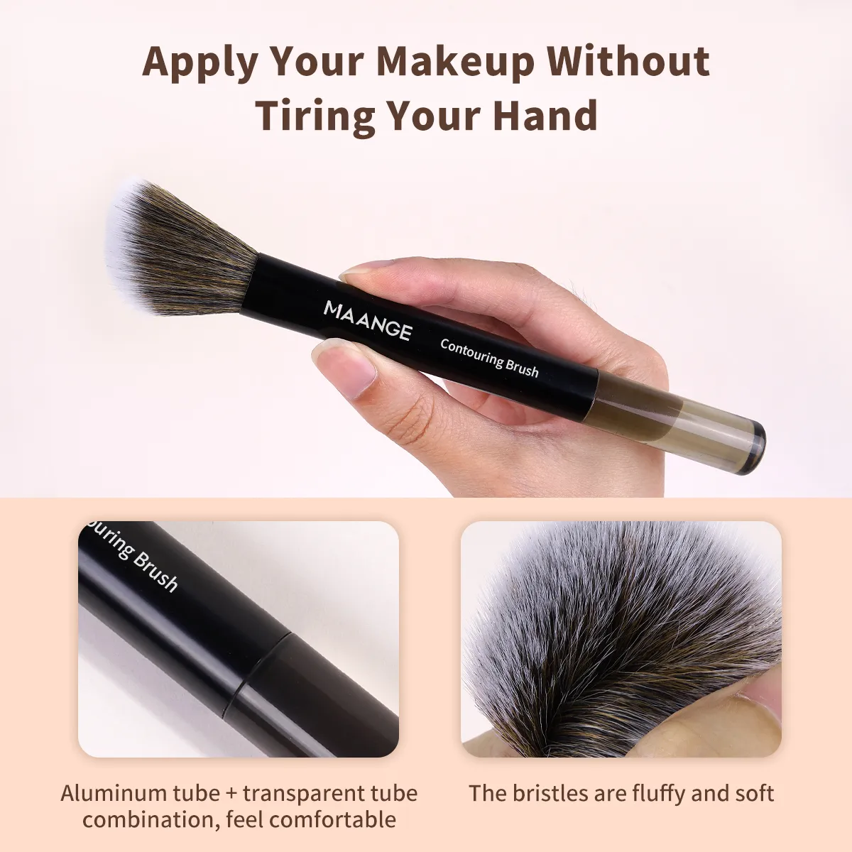 Makeup Brushes Set 2pcs Foundation Synthetic Hair Face Concealer Powder Makeup Brushes Suitable for Girls Makeup Beauty