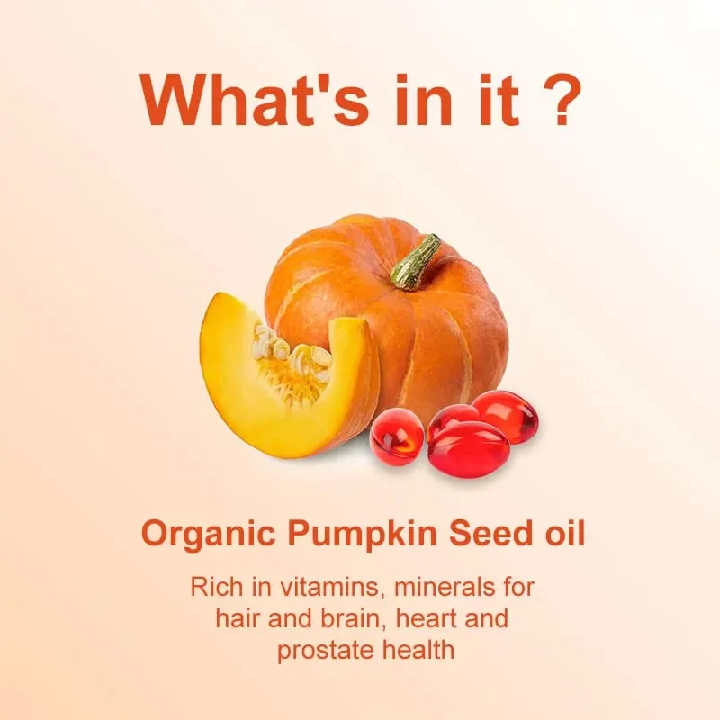 Pumpkin Seed Oil 3 000mg with Saw Palmetto Softgels - Dietary Supplements for Heart Brain Hair & Bladder Health