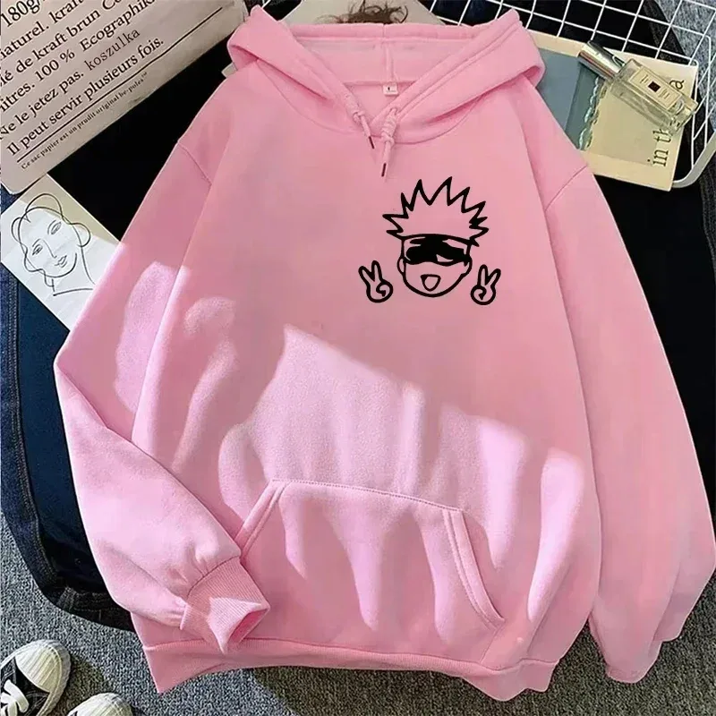 Spring Autunm Unisex Jujutsu Kaisen Anime Hoodies Sweatshirts Large Animated DesignsKawaii Gojo Satoru Graphic Streetwear