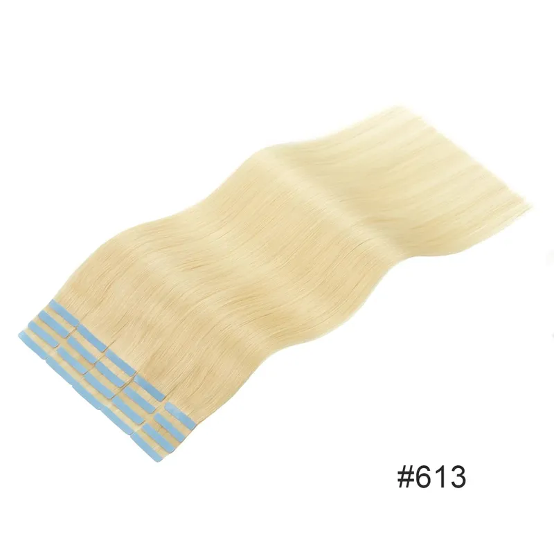 Tape In Hair Extensions Human Hair Skin Weft Remy Natural Tape in Extensions 40-50G/Pack Full 12-24 inch Tape-Ins