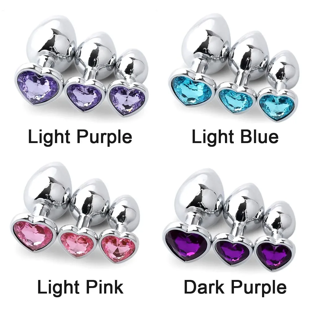 Metal Anal Plug for Women Men Couples Butt Plug Butt Toy Adult Game Masturbator Anal 3PCS Diamond Sex Toy for Adult Products