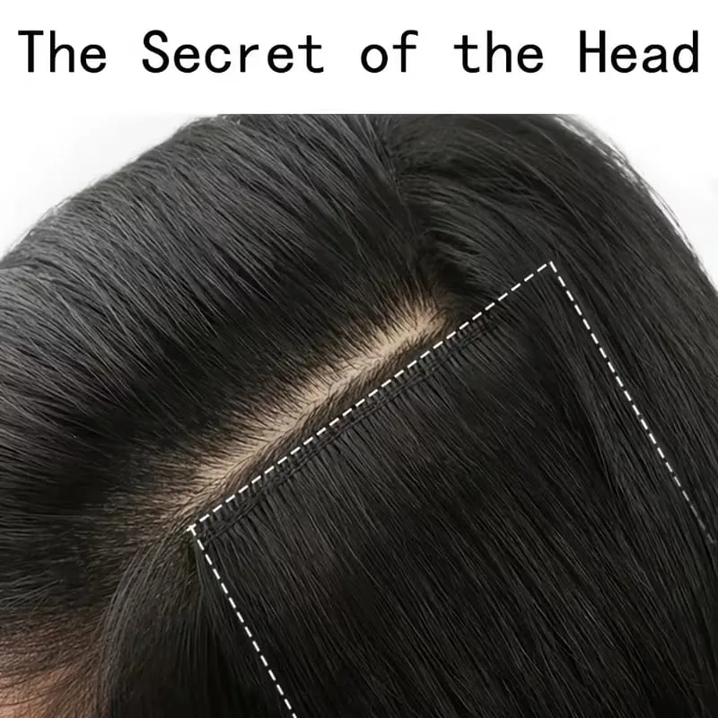 2pcs/Set Synthetic Hair Pads Hair Extensions Invisible Hairpieces for Hair Volume Increase Top Replacement Wig Accessories