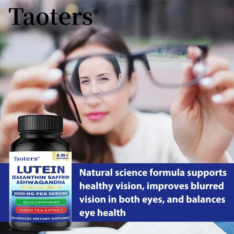 Lutein & Zeaxanthin 8000mg Capsules - Eye Vitamins for Vision Health Blue Light Protection Antioxidant & Skin Elasticity