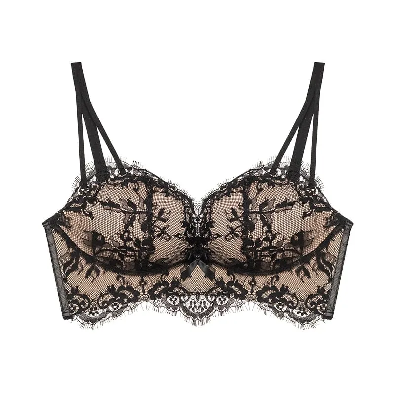 Sexy Victoria‘s Bras Style Push Up Bra Set French Lace for Small Chest Side Support Anti Sagging MOYISU Sexy Panty & Tushy PP A