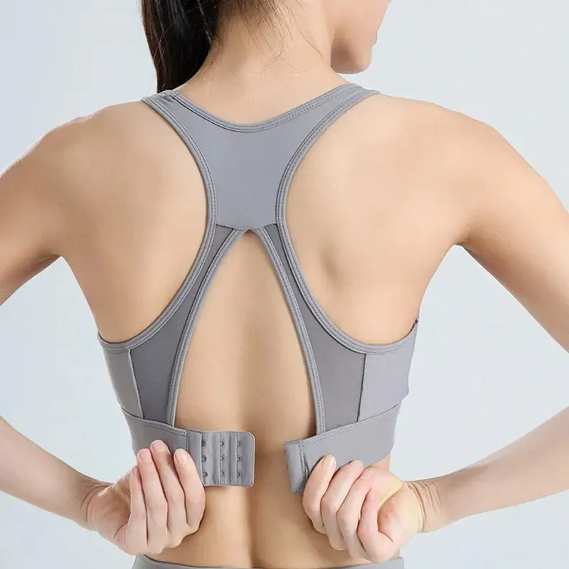 Sexy Back Yoga Crop Top Bra Inner Padded Fitness Tank Top Elastic Sport Bra Gym Vest Running Yoga Professional Workout Vest