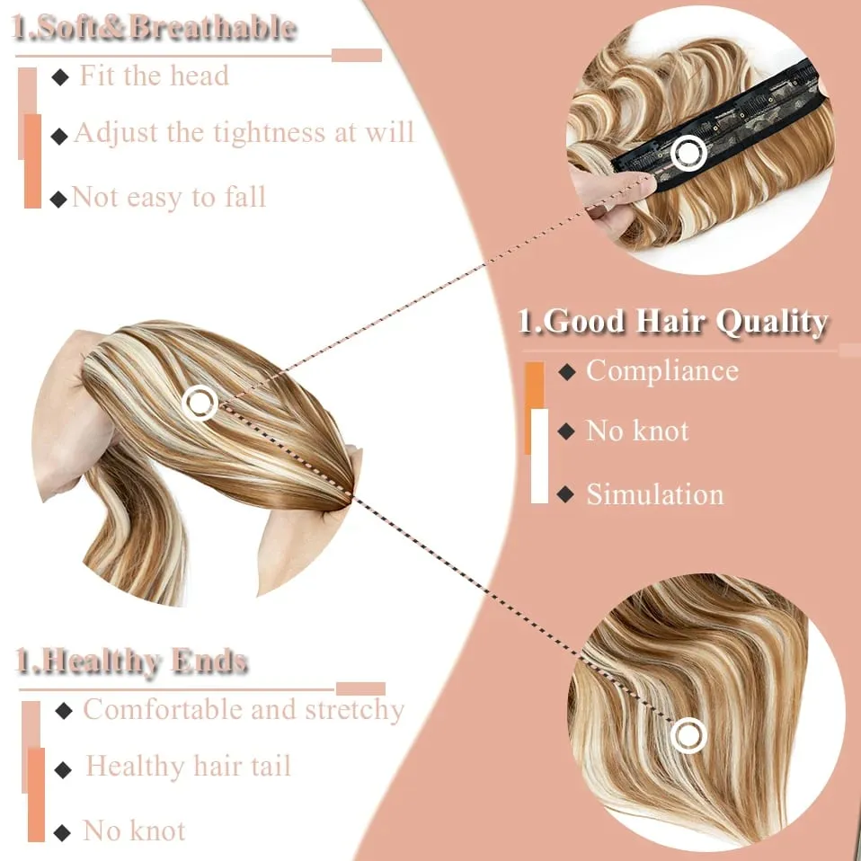 S-noilite Synthetic Hair 22inch Clips In Hair Extensions Long Wavy Clip In Hair Thick Double Weft 4Pcs/set Hairpieces For Women