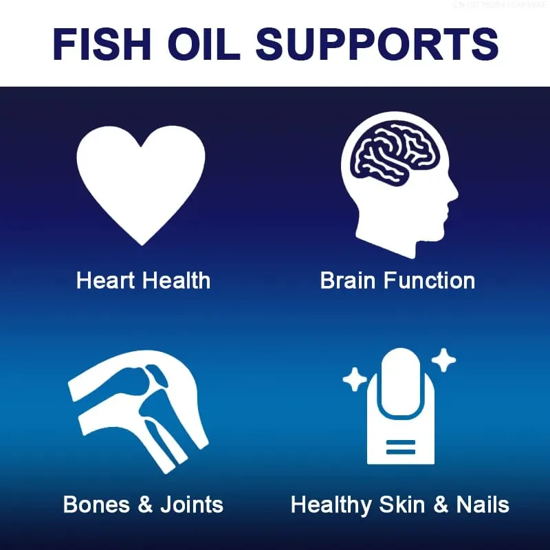 Minyak Ikan Alxfresh Wild Caught Omega 3– 120/60 Gel Lembut –3600mg Tinggi EPA 1300mg DHA 900mg Bukan GMO Makanan Tambahan Tanpa Gluten