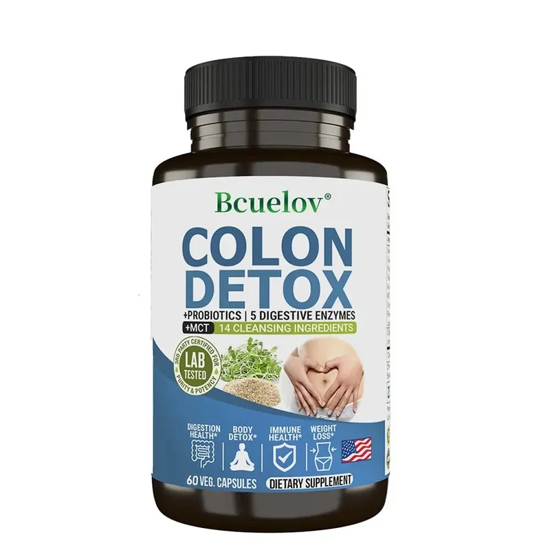 Colon Cleanser Detox Supplement - Bowel Cleansing & Probiotics - Natural Digestion Constipation & Bowel Relief Bowel Health