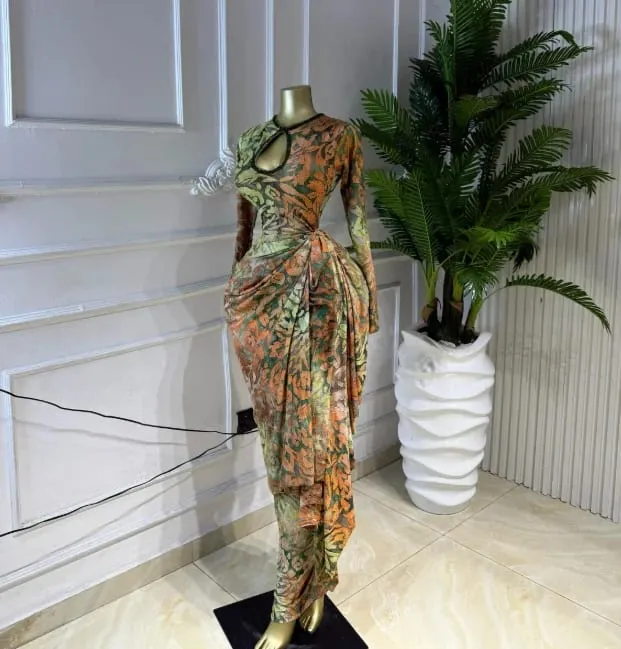 CM.YAYA Women Striped Print Ribbon Ruched Long Sleeve Bodycon Maxi Long Dress 2026 Sexy Birthday Party Education Trendy Dresses — image 9