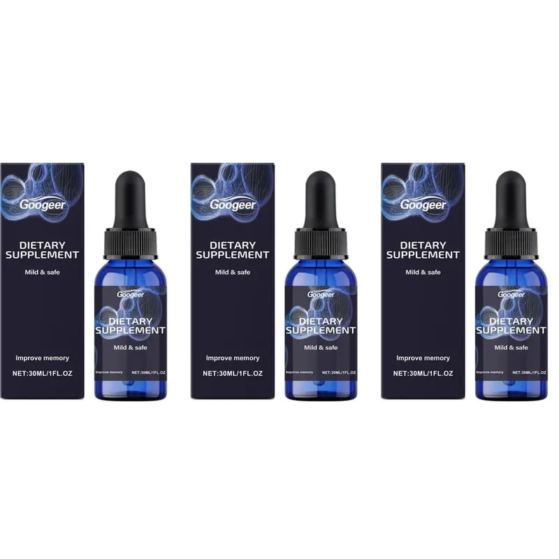 Googeer Methylene Blue Drops Memory Focus Support Drops with Vitamin B1 Mint Leaf Extract Gluconolactone Alcohol Free 30 ML