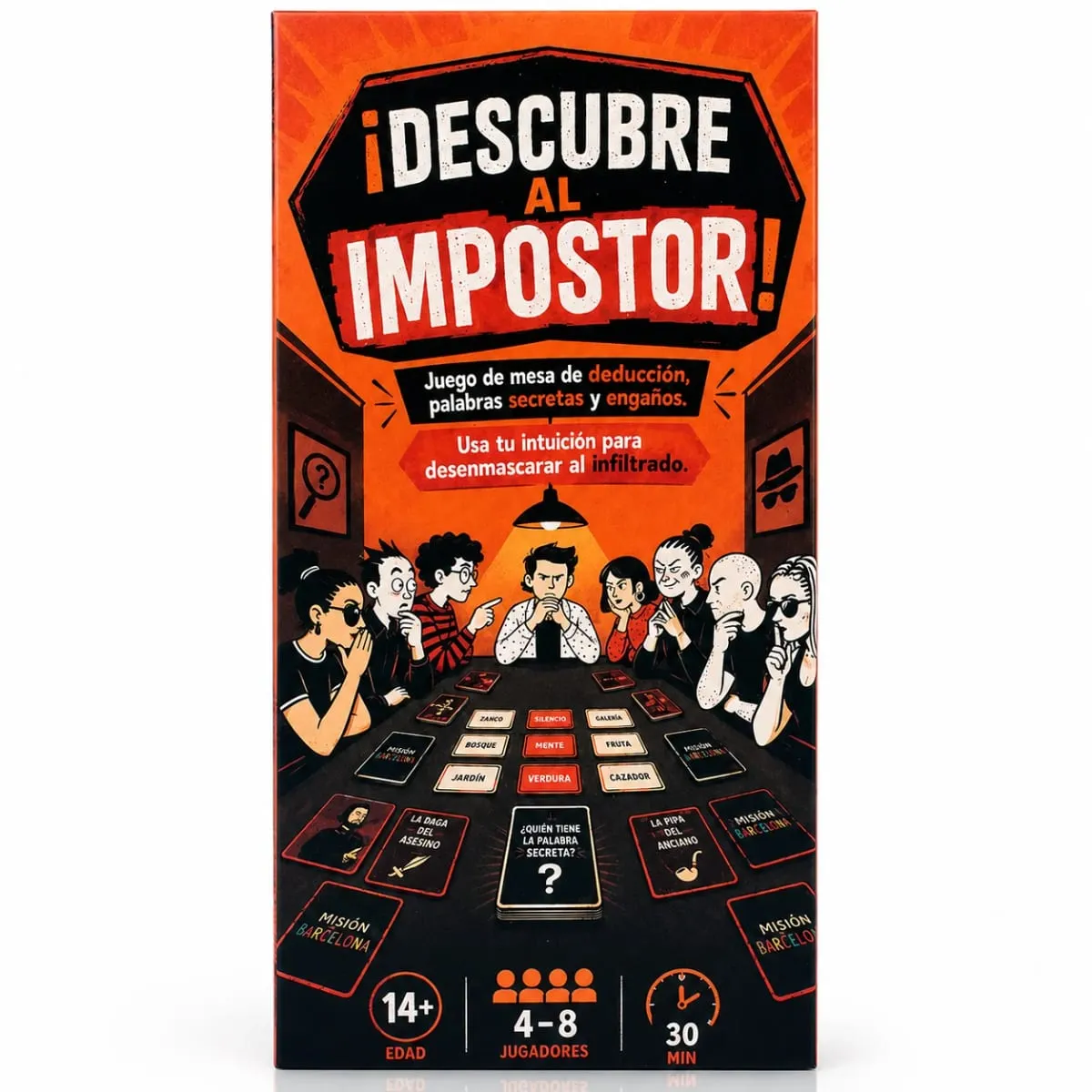 Descubre Al Impostor Card Game Secret Word Deduction Game Hidden Role Bluffing Strategy Mystery Game with Clue Giving Voting Rol