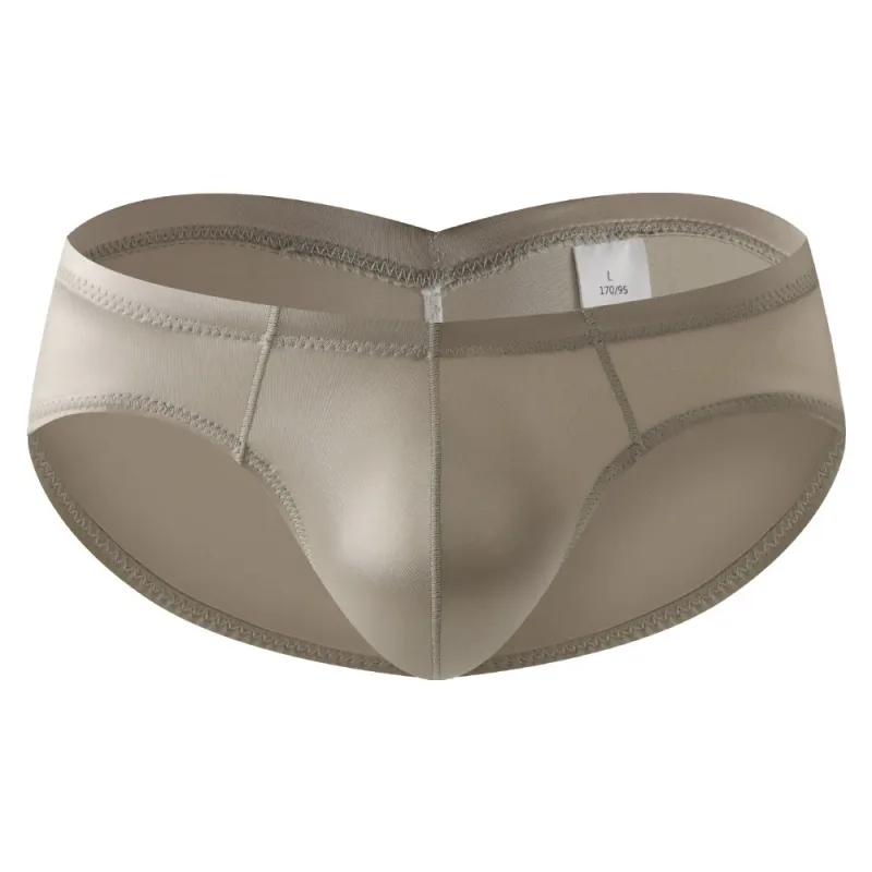 Smooth Low Waist Male Underwear Ice Silk Bulge Pouch Satin Silk Briefs Glossy Shiny Lingerie Men's Triangle Panties Youth