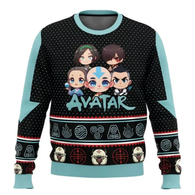 2026 NOVO Suéter de Natal Feio Avatar, o Último Mestre do Ar, para Mulheres e Homens2026 NOVO Suéter de Natal Feio Avatar, o Últ