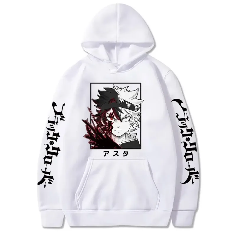 Black Clover Anime Men's Clothes Hoodie Sweatshirts Harajuku Manga Asta Oversized Winter Long Sleeve Streetwear Hoodies