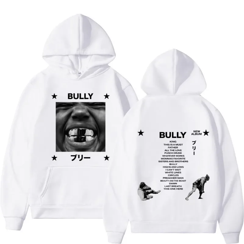 Kanye West Bully Album 2026 Tour Print Hoodie Men Women Gothic Punk O-Neck Pullover Loose Casual Hip-hop Streetwear Sweatshirts — image 5