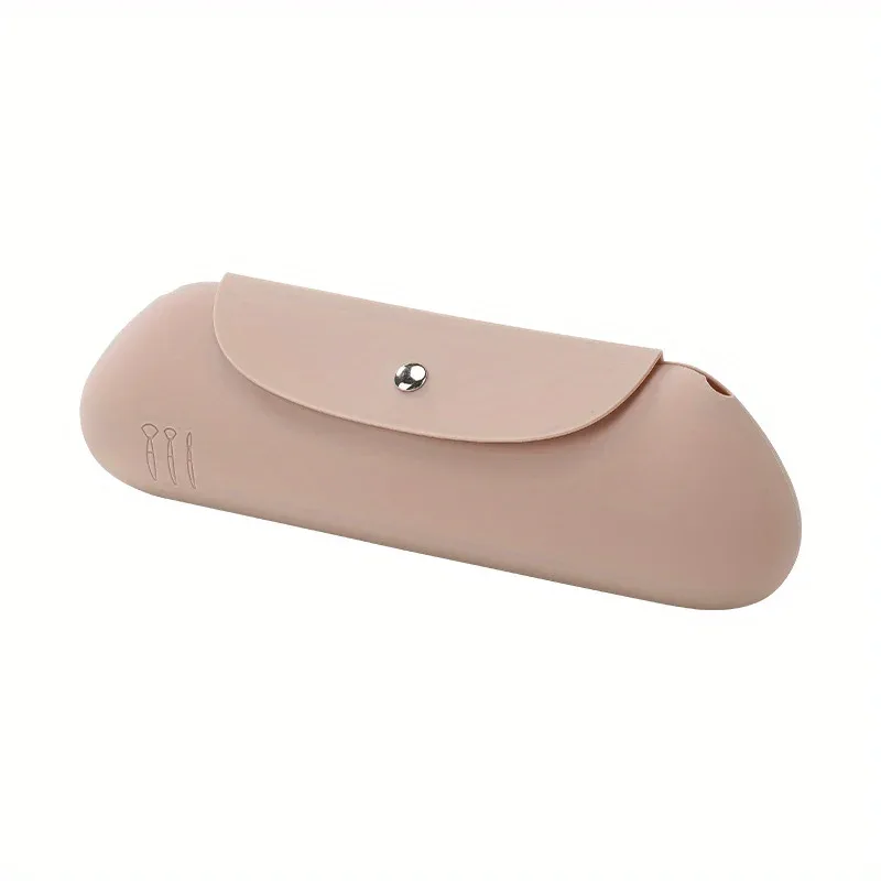 Silicone Travel Makeup Brush Holder Anti-fall Out Portable Cosmetic Face Brushes Holder Soft and Sleek Makeup Tools Organizer