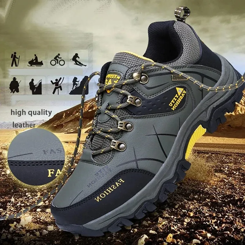 Nieuwe Mannen Sport Wandelschoenen 2024 Mannen Anti Slip Training Schoenen Leer Outdoor Mannen Oversized Herfst Wandelen Jogging schoenen