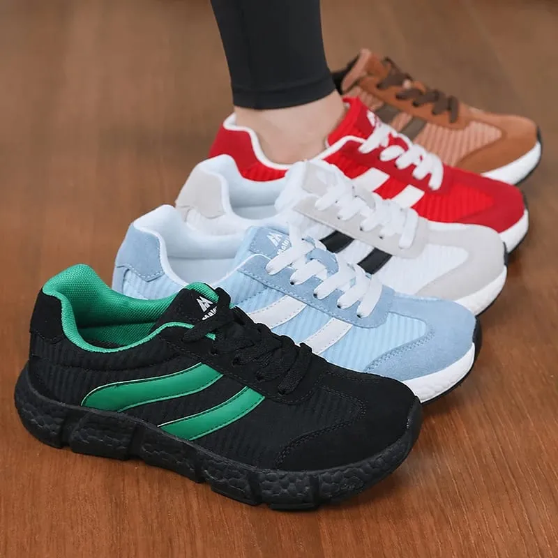 Unisex EVA Soft Sole Running Shoes Lightweight Vintage Casual Sneakers Big Size Breathable Wear Resistant Walking Tennis Shoes