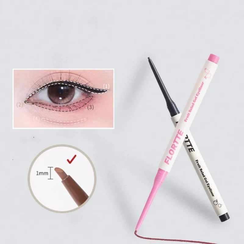 Black Eyeliner Pencil Sexy Rose Red Eye Liner Waterproof Long Lasting No Smudging High Pigment Eye Makeup Cosmetics