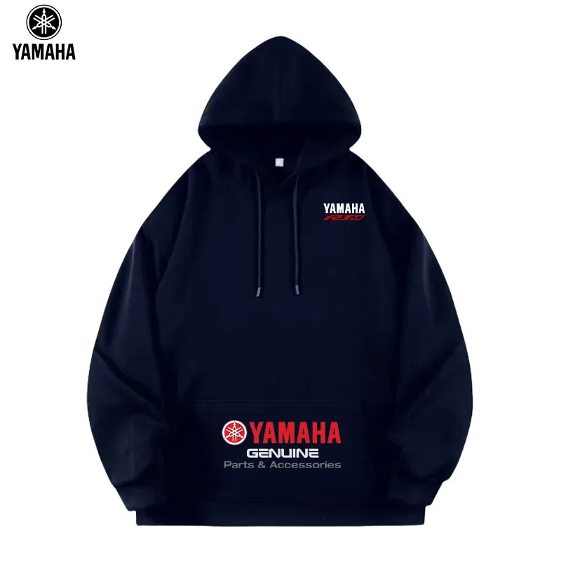 2026 Yamaha brand men's solid-color long-sleeved hooded sweatshirt, with a loose and comfortable fit, in various colors