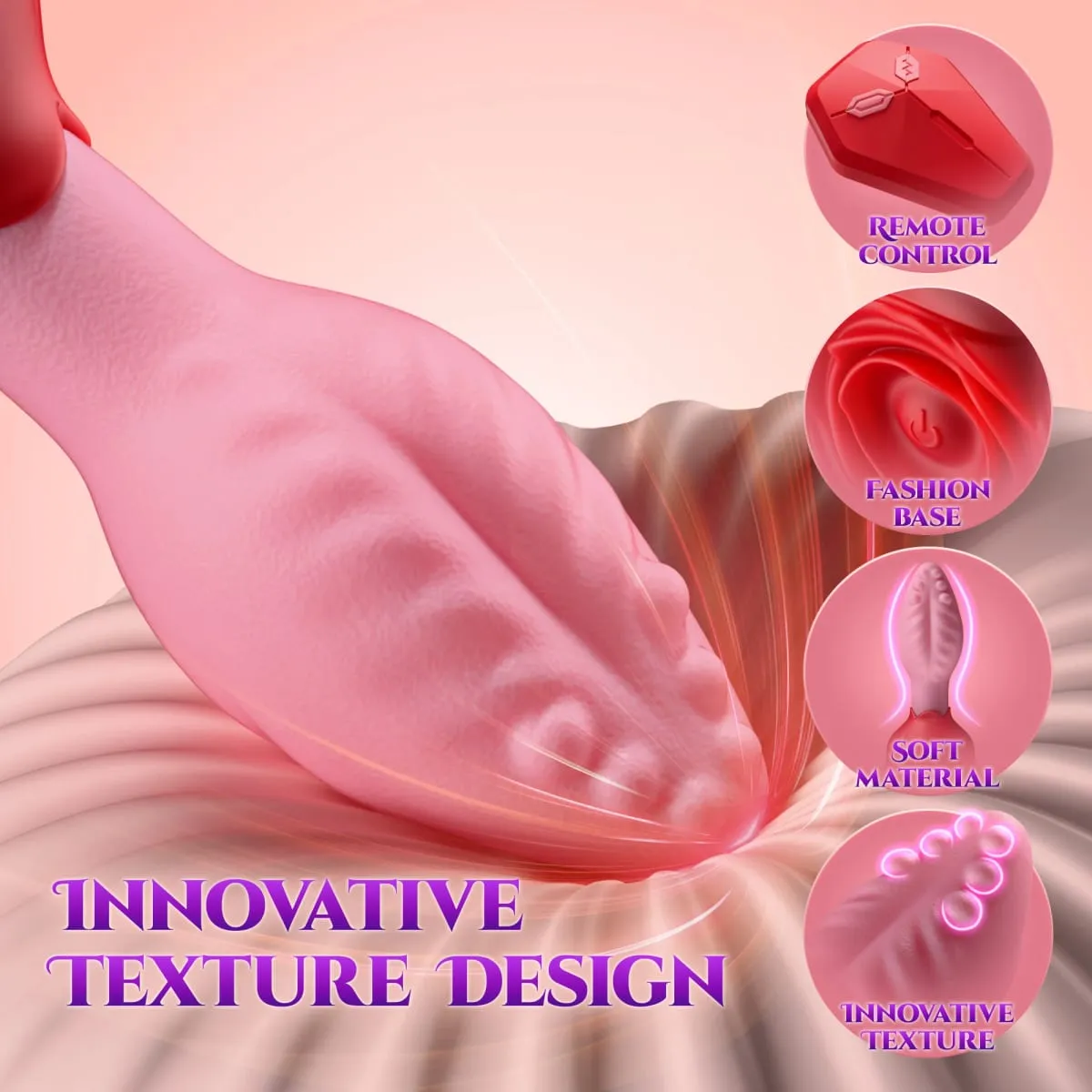 Remote Control 360° Rotation Wiggle Tongue Vibrator Rose Butt Plug for Men Prostate Massager Adults Sex Toys for Women Men Gay