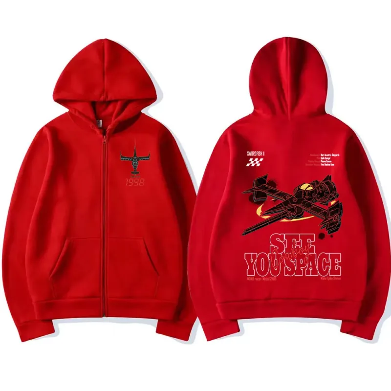 Manga Cowboy Bebop Spike Spiegel Zip Up Hoodies Men's Women Fashion Long Sleeves Oversized Zipper Sweatshirts Pullovers Coats