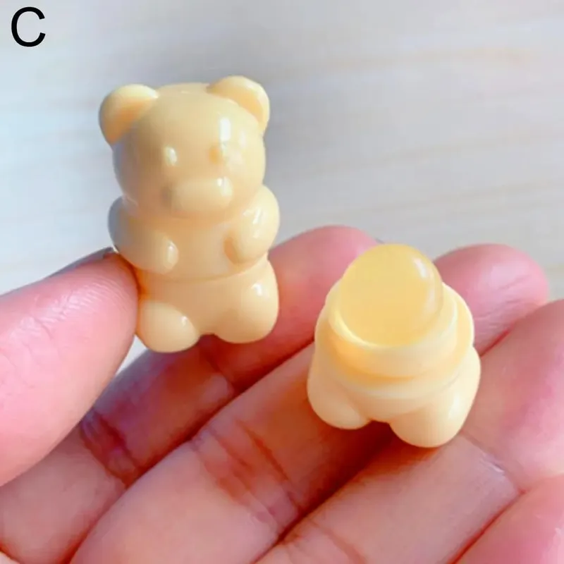 1/4PCS Portable Cartoon Mini Silicone Lip Brush Cute Bear Angled Concealer Brushes Lip Balm Lip Gloss Concealer Make Up Brushes