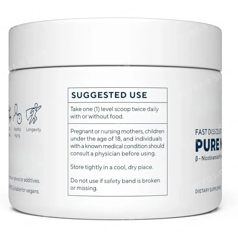 NMN (Nicotinamide Mononucleotide) Powder 100g 500mg Per High Purity Serving Fast Dissolve Vegan Daily Energy & Wellness
