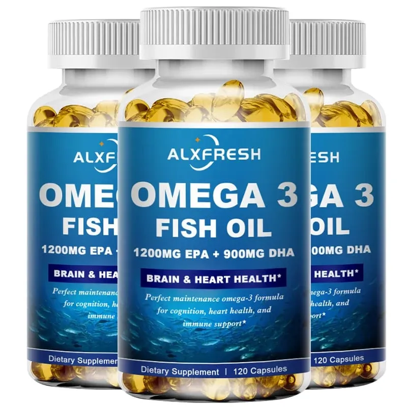 Original Omega 3 Fish Oil Capsules - High EPA & DHA Non-GMO - for Antioxidant Eyes Brain Cardiovascular Health